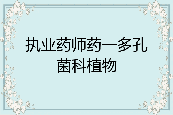执业药师药一多孔菌科植物