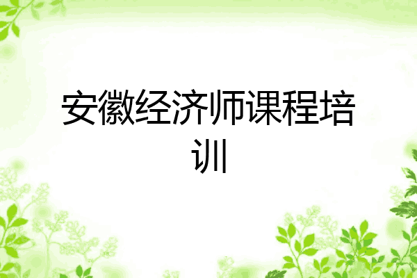 安徽经济师课程培训