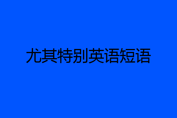 尤其特别英语短语