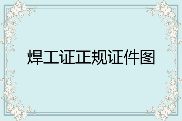 焊工证正规证件图