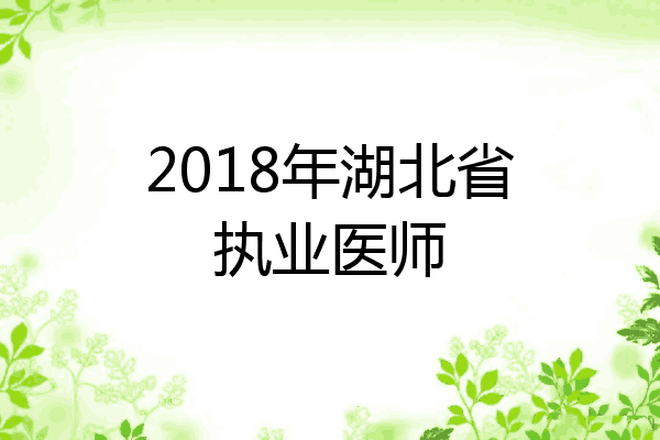 2018年湖北省执业医师