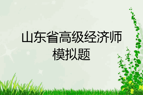 山东省高级经济师模拟题