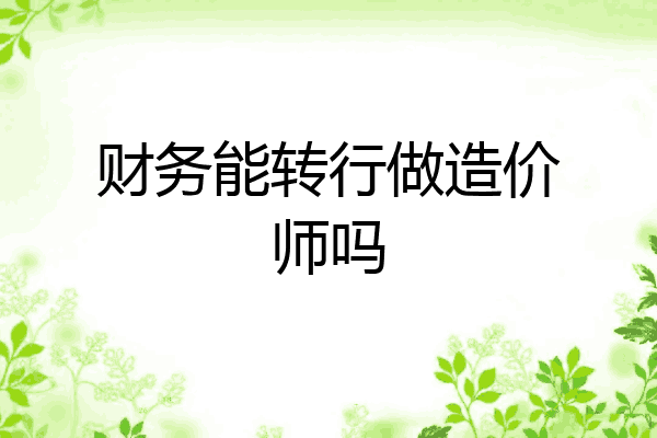 财务能转行做造价师吗