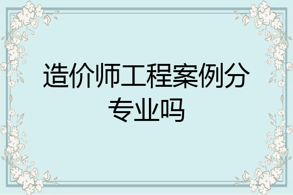 造价师工程案例分专业吗