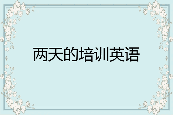 两天的培训英语