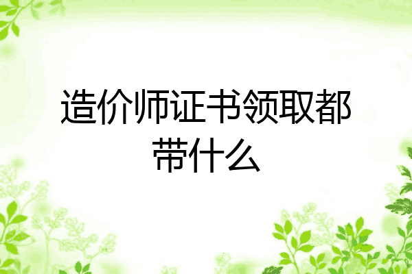造价师证书领取都带什么