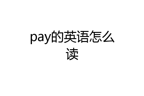 pay的英语怎么读