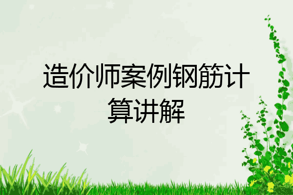 造价师案例钢筋计算讲解