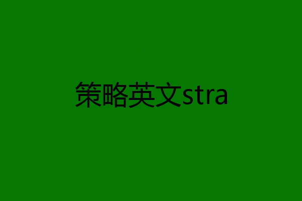 策略英文stra