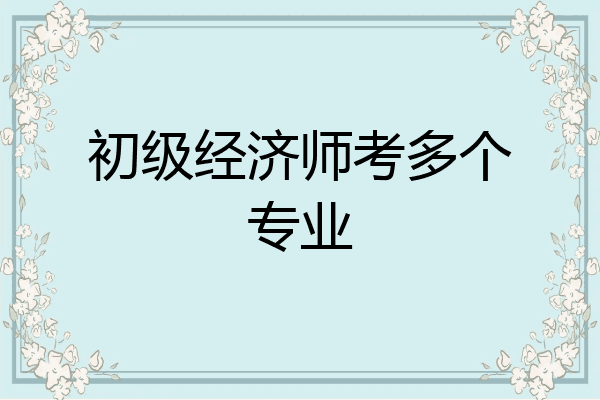 初级经济师考多个专业