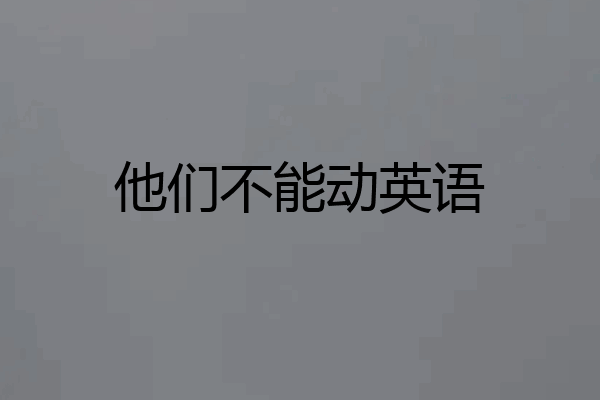他们不能动英语