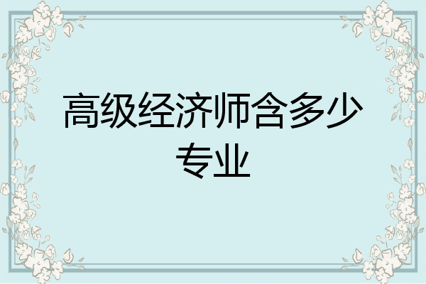 高级经济师含多少专业