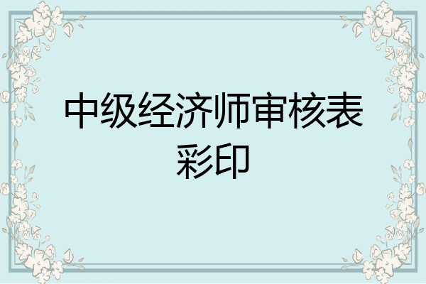 中级经济师审核表彩印
