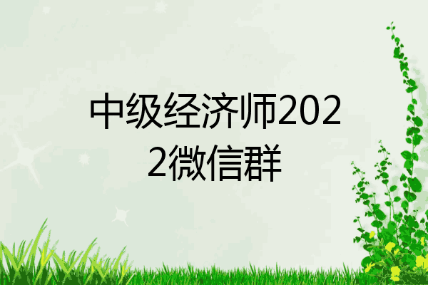 中级经济师2022微信群