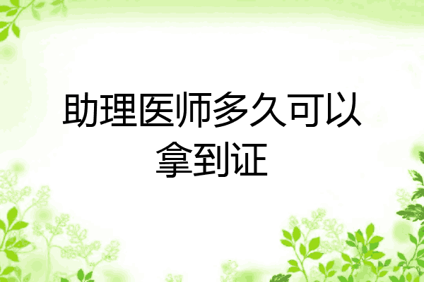 助理医师多久可以拿到证