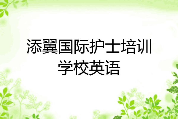 添翼国际护士培训学校英语
