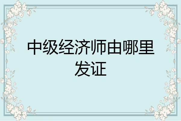 中级经济师由哪里发证