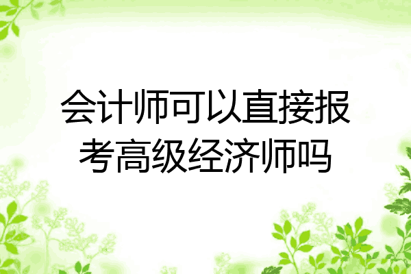 会计师可以直接报考高级经济师吗