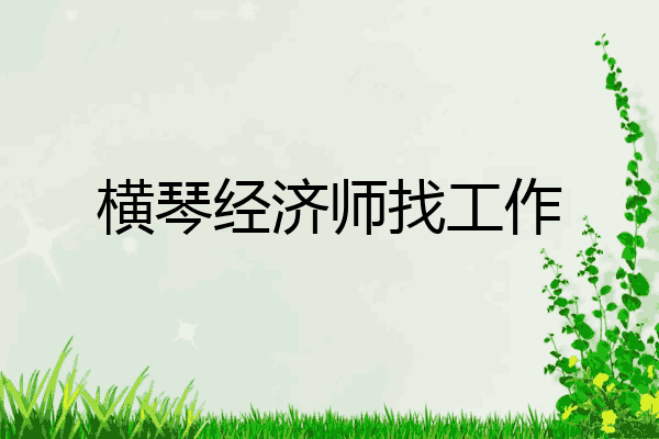 横琴经济师找工作