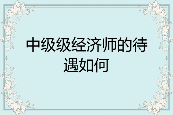 中级级经济师的待遇如何