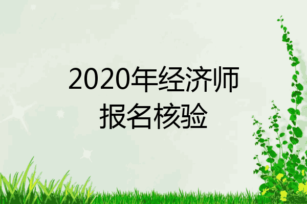 2020年经济师报名核验