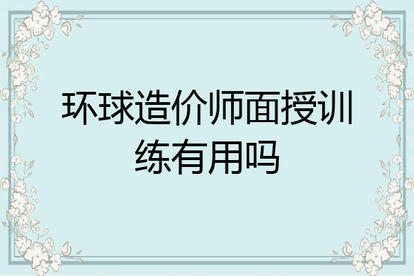 环球造价师面授训练有用吗