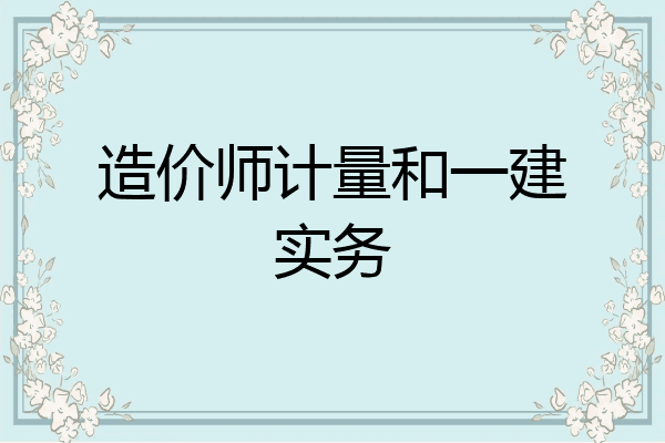 造价师计量和一建实务