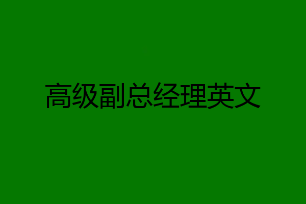 高级副总经理英文