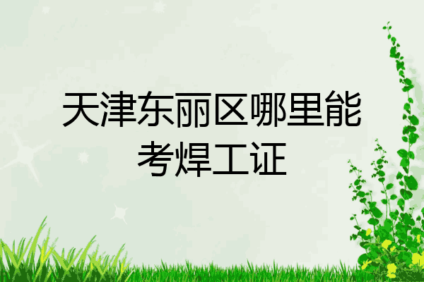 天津东丽区哪里能考焊工证