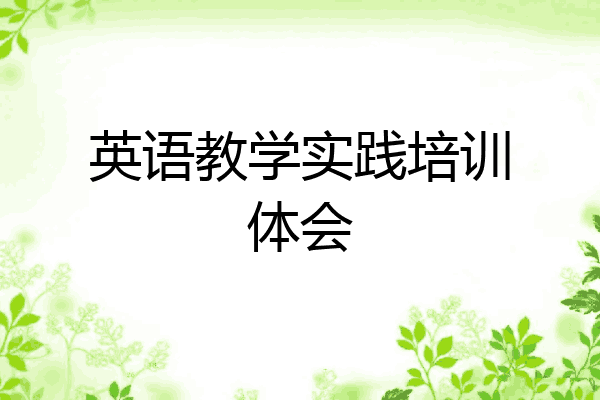 英语教学实践培训体会