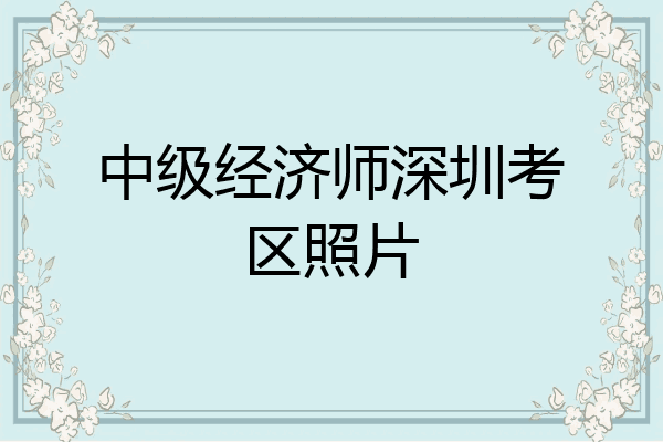 中级经济师深圳考区照片