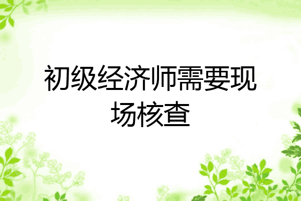 初级经济师需要现场核查