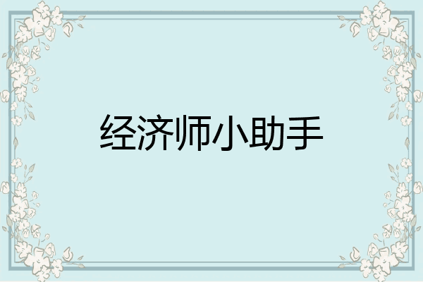 经济师小助手