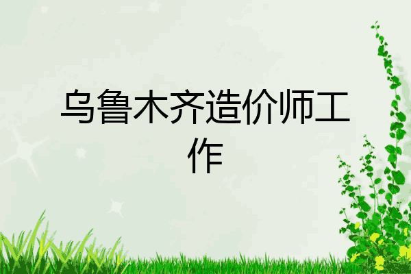 乌鲁木齐造价师工作