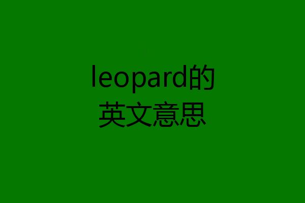 leopard的英文意思