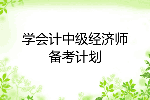 学会计中级经济师备考计划
