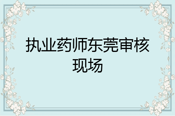 执业药师东莞审核现场