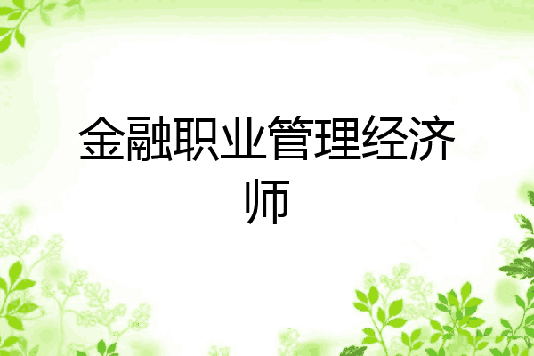 金融职业管理经济师