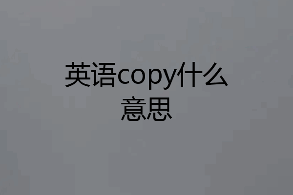 英语copy什么意思