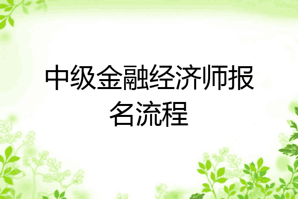 中级金融经济师报名流程