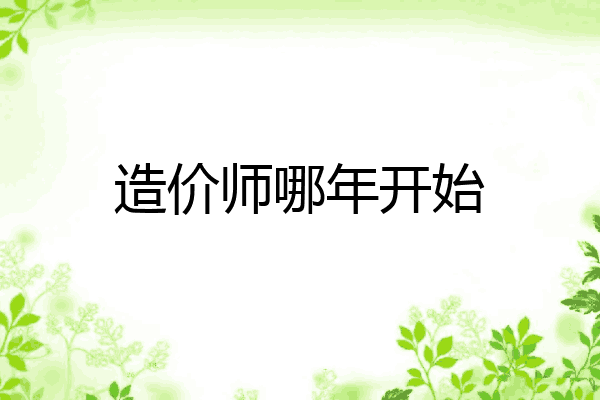 造价师哪年开始