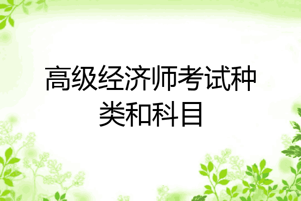 高级经济师考试种类和科目