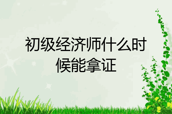 初级经济师什么时候能拿证