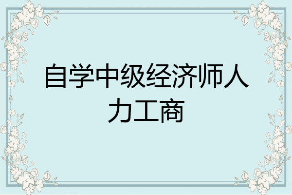 自学中级经济师人力工商