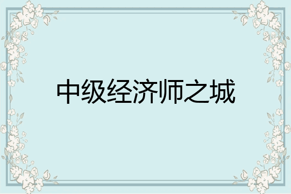 中级经济师之城