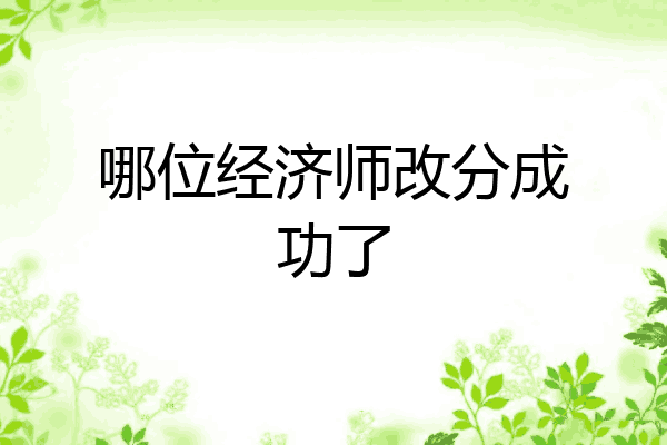 哪位经济师改分成功了