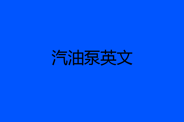 汽油泵英文