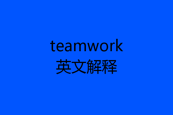 teamwork英文解释