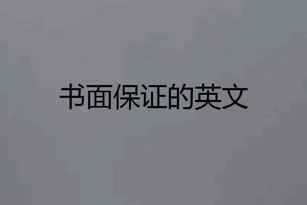 书面保证的英文