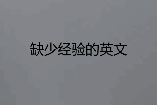 缺少经验的英文